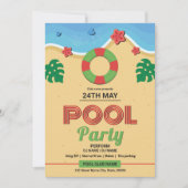 Invitation Summer Pool Party Flyer Template (Devant)