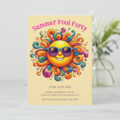 Invitation Summer Pool Party - Sunny Smiles (Debout devant)