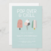 Invitation Summer Pop Over & Chill Popsicicle Party Anniversa (Devant / Derrière)