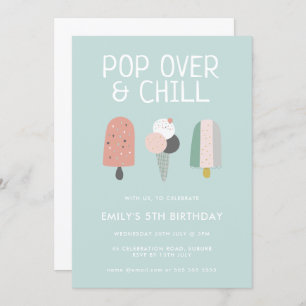 Invitation Summer Pop Over & Chill Popsicicle Party Anniversa
