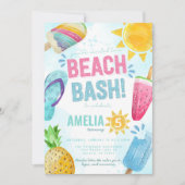 Invitation Summer Popsicle Beach Bash Anniversaire (Devant)