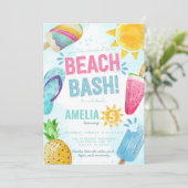 Invitation Summer Popsicle Beach Bash Anniversaire (Debout devant)