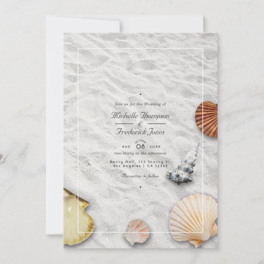 Invitation Summer QR Code RSVP Beach Wedding (Devant)
