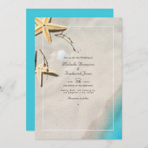 Invitation Summer QR Code RSVP Beach Wedding