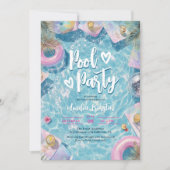Invitation Summer Retro Disco Sweet 16 Pool Vibes Party (Devant)