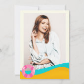 Invitation Summer Retro Tropical Beach Pool Sweet 16 photo (Dos)