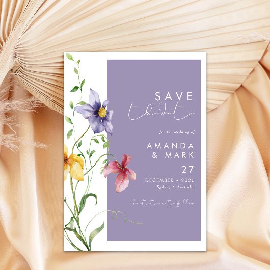 Invitation Summer Romantic Floral Meadow Stylish Wedding