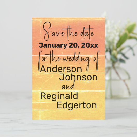 Invitation Summer Rustic Mariage Décontracté Enregistrer la d (Debout devant)