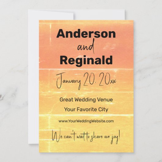 Invitation Summer Rustic Mariage Décontracté Enregistrer la d (Dos)