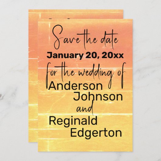 Invitation Summer Rustic Mariage Décontracté Enregistrer la d (Devant / Derrière)