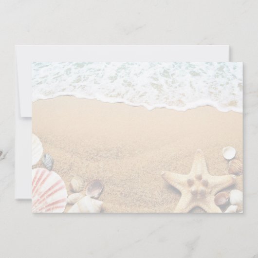 Invitation Summer Sandy Beach Starfish Seashell Fête des mari (Dos)