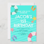 Invitation Summer Sky Blue Boys 1er anniversaire (Dos)