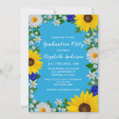 Invitation Summer Sky Blue Floral Graduation Party (Devant)
