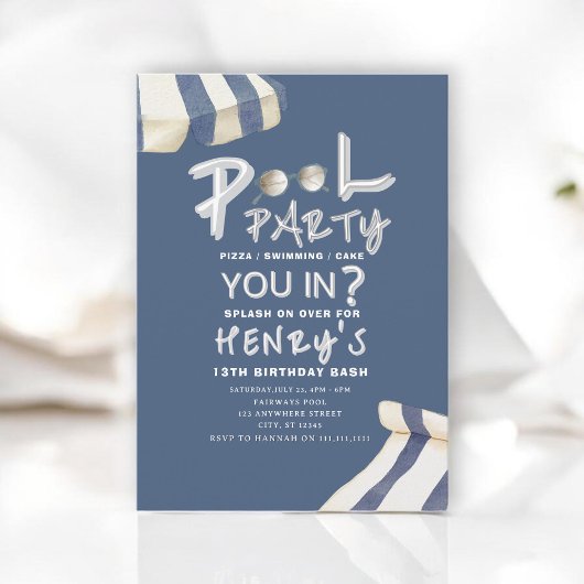 Invitation Summer Splash Pool Party Invite