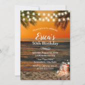 Invitation Summer Sunset Beach Glow Mason Jar 50e anniversair (Devant)