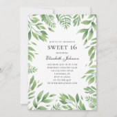 Invitation Summer Sweet 16. Jardin botanique 16e anniversaire (Devant)