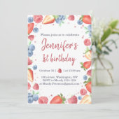 Invitation Summer Sweet Berry fraise 1er anniversaire (Debout devant)