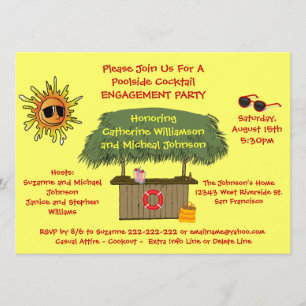 Invitation Summer Tiki Hut Beach Cocktail Party