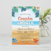 Invitation Summer Tropical Beach Couples Wedding shower (Debout devant)