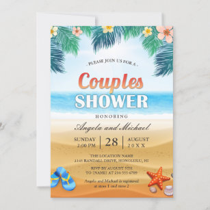 Invitation Summer Tropical Beach Couples Wedding shower