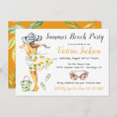 Invitation Summer Tropical Beach Party (Devant / Derrière)