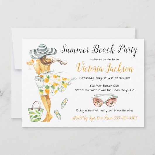 Invitation Summer Tropical Beach Party (Devant)