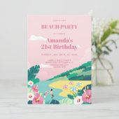 Invitation Summer Tropical Beach Party Adulte Anniversaire (Debout devant)