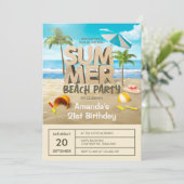 Invitation Summer Tropical Beach Party Adulte Anniversaire (Debout devant)