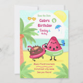 Invitation Summer Tropical Beach Party Anniversaire (Devant)