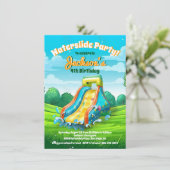Invitation Summer Water toboggan Pool fête anniversaire (Debout devant)