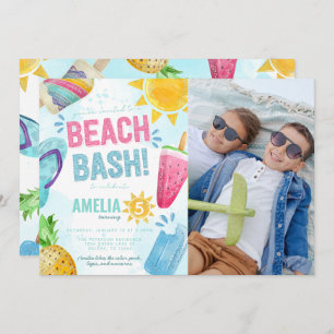 Invitation Summer Watercolor Beach Bash fête d'anniversaire
