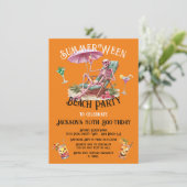 Invitation Summer Ween Halloween Beach Skeleton (Debout devant)