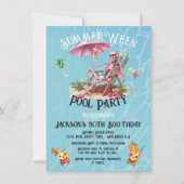 Invitation Summer Ween Halloween Beach Skeleton (Devant)