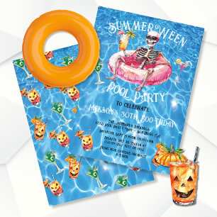 Invitation Summer Ween Piscine d'Halloween Fêtes d'anniversai