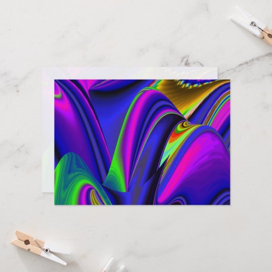 Invitation Summerrainbow, Rainbowart 3D Abstrait (Devant/Arrière en situation)