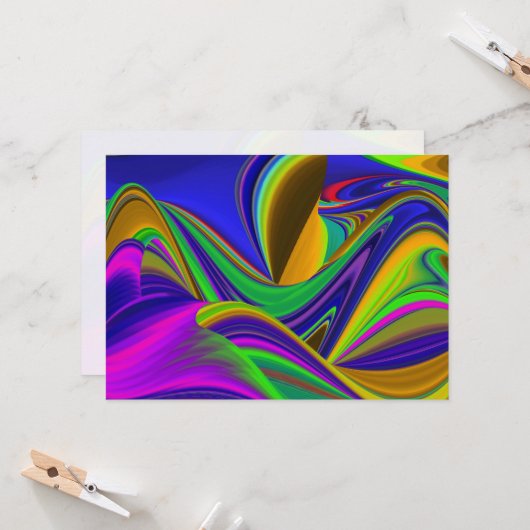 Invitation Summerrainbow, Rainbowart 3D Abstrait (Devant/Arrière en situation)