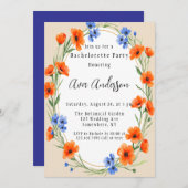Invitation Summer's Embrasser Fleur sauvage Bachelorette Part (Devant / Derrière)