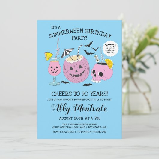 Invitation Summerween 90th Birthday Cocktail Party (Debout devant)