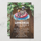 Invitation Summerween Skeleton Tropical Pool Bash (Devant / Derrière)