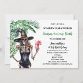 Invitation Summerween Sorcières Pool Bassin Anniversaire (Devant)