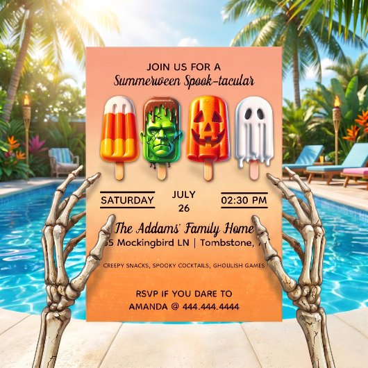 Invitation Summerween Spooktacular Halloween Summer Party