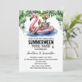Invitation Summerween Tropical Skeleton Pool Party (Debout devant)