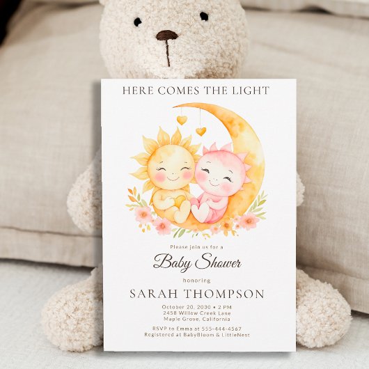 Invitation Sun and Moon Neutral Celestial Baby Shower