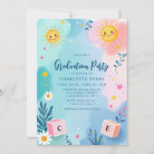 Invitation Sun Blocks Kindergarten Preschool Graduation (Devant)