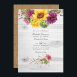 Invitation Sun & Burgundy Plum Floral Rustic QR Code Mariage<br><div class="desc">Des tournesols boho rustiques et des dahlias faire-part de mariage dans les tons bordeaux et soleil. Idéal pour un thème ou un mariage de jardin. Le code QR au verso dirige vers votre site mariage où les gens peuvent en savoir plus et rsvp.</div>