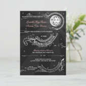 Invitation Sun et amour de lune - mariage de Classique-cru (Debout devant)