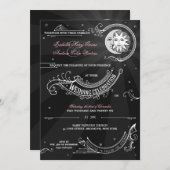 Invitation Sun et amour de lune - mariage de Classique-cru (Devant / Derrière)