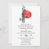 Invitation Sun japonais et bambou tout en un Mariage (Devant)