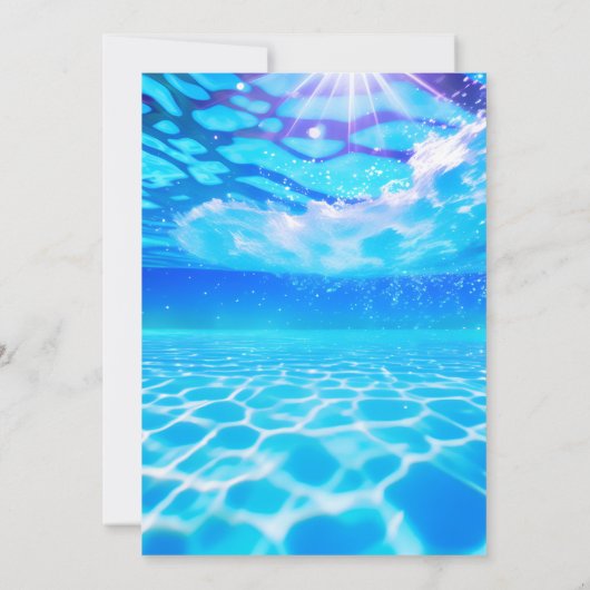 Invitation sun Luau Fly Pink Flamant rose Pool Party 1er anni (Dos)