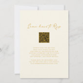 Invitation Sun Ocean QR Code RSVP Gold sur Mariage crème (Dos)